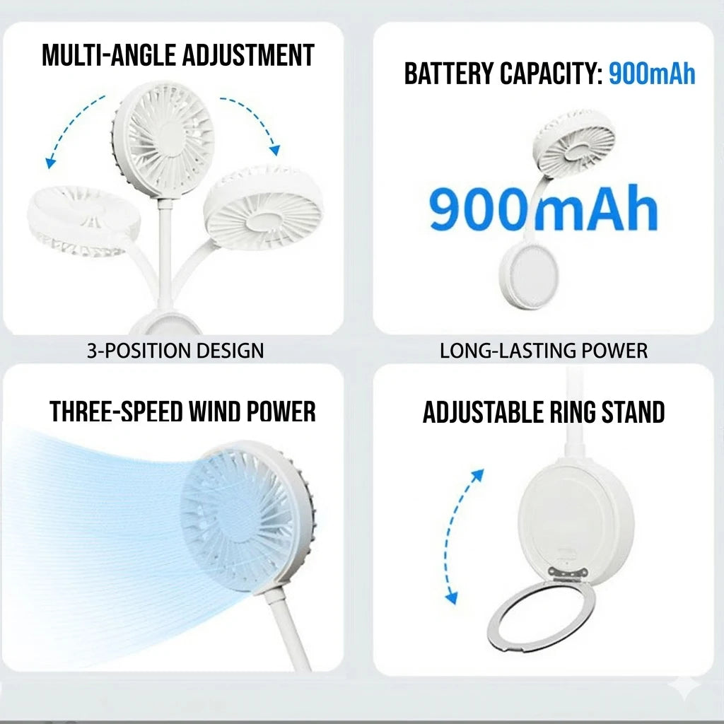 USB charging mini magnetic fan, portable small fan, suitable for iPhone and magnetic phones, as well as magnetic phone cases