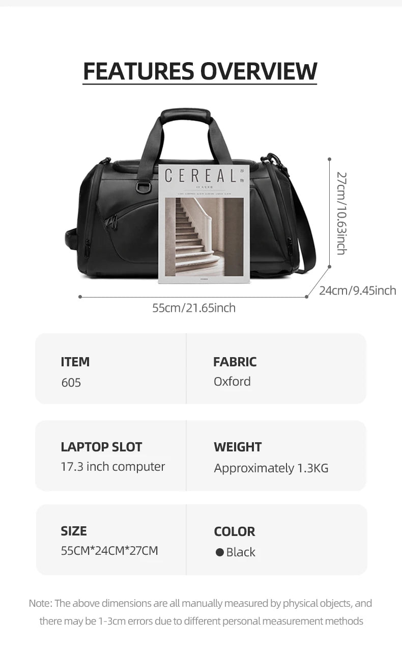 Travel Men sports Backpack Multi functional shoulder bag Women's Swimming Fitness handbag Business outdoor backpack for Shoe bag