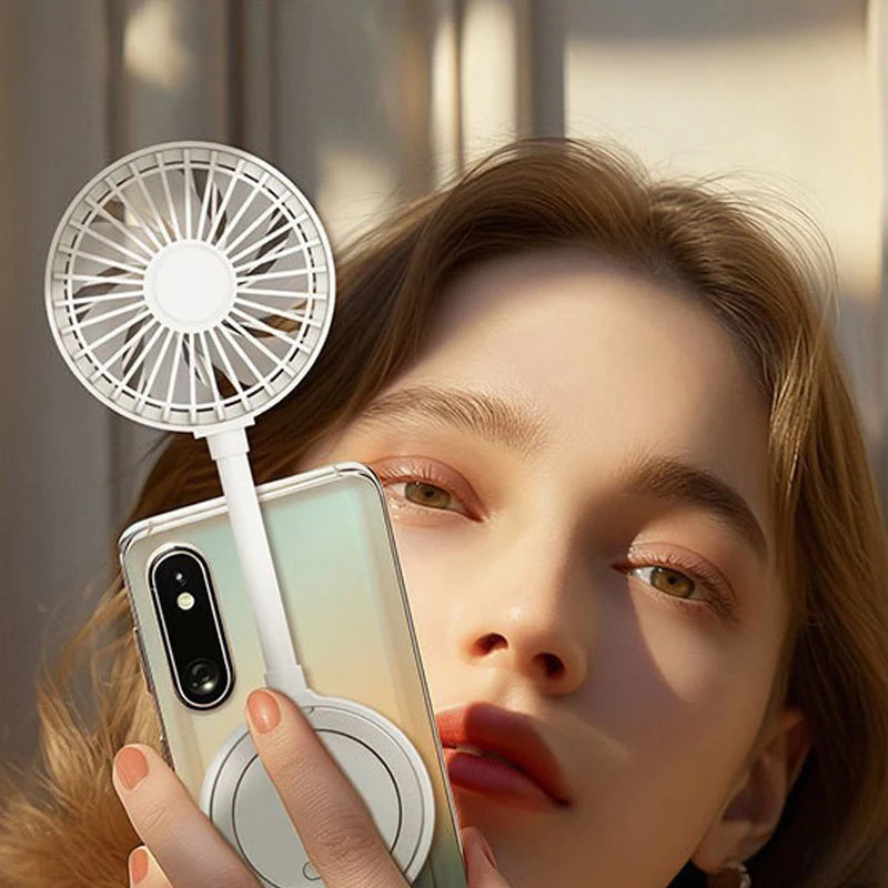 USB charging mini magnetic fan, portable small fan, suitable for iPhone and magnetic phones, as well as magnetic phone cases